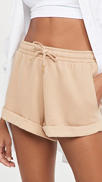 Shop Weworewhat Active Pull On Sweat Shorts In Tan