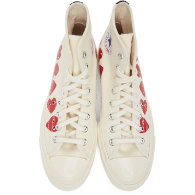 Shop Comme Des Garçons Play Off-white Converse Edition Multiple Hearts Chuck 70 High Sneakers In 2 Off White