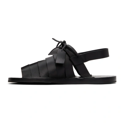 Shop Jil Sander Black Strapped Flat Sandals In 001 Black