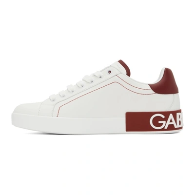 Shop Dolce & Gabbana White & Red Portofino Sneakers In 89926 Bianco/rosso
