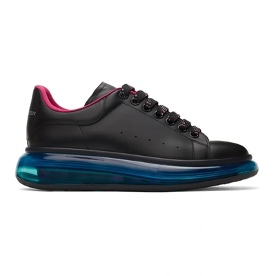 Shop Alexander Mcqueen Black & Blue Clear Sole Oversized Sneakers In 1350 Blk/ar.bl./ma./