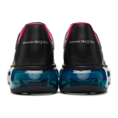 Shop Alexander Mcqueen Black & Blue Clear Sole Oversized Sneakers In 1350 Blk/ar.bl./ma./