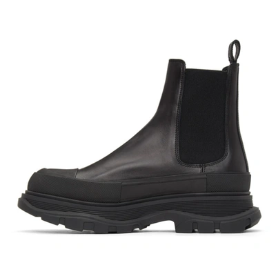 Shop Alexander Mcqueen Black Tread Slick Chelsea Boots In 1081 Black/