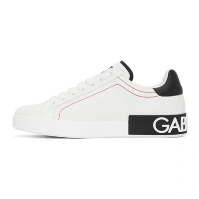 Shop Dolce & Gabbana White & Black Portofino Sneakers In 89697 Bianco/nero