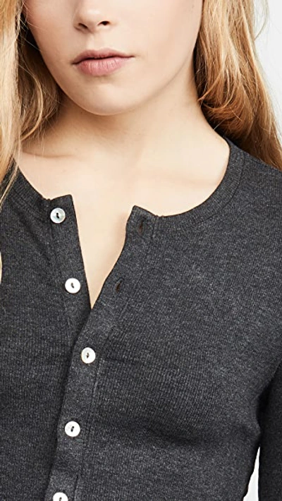Shop Goldie Ribbed Cardigan In Charcoal