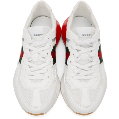 Shop Gucci White & Red Rython Sneakers In 9088 Gr.whi