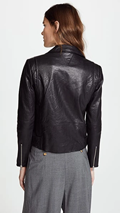 Shop Veda Jayne Classic Leather Jacket In Black