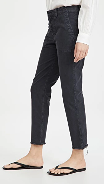 Nili Lotan Paris High-rise Silk Cropped Trousers In Carbon