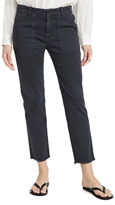 Nili Lotan Paris High-rise Silk Cropped Trousers In Carbon