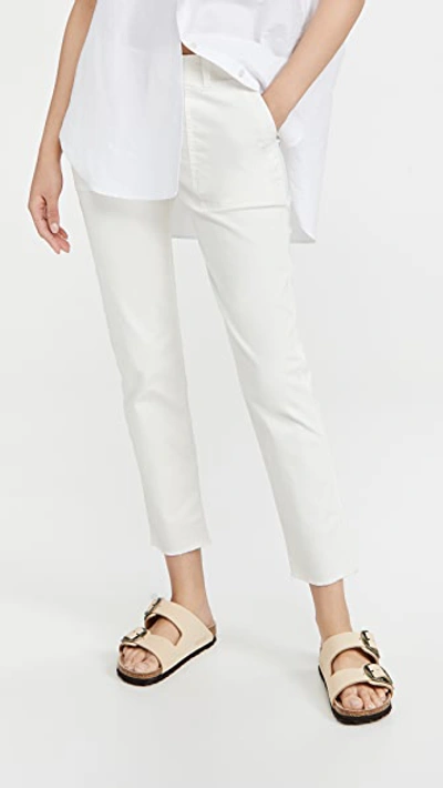 Nili Lotan Stretch Cotton Twill Crop Military Pants In Eggshell