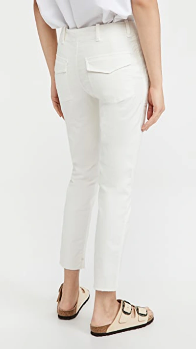 Nili Lotan Stretch Cotton Twill Crop Military Pants In Eggshell