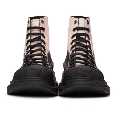 Shop Alexander Mcqueen Black & Pink Tread Slick Boots In 1116 Blackw