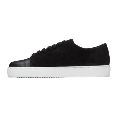 Shop Axel Arigato Black & White Suede Cap-toe Sneakers