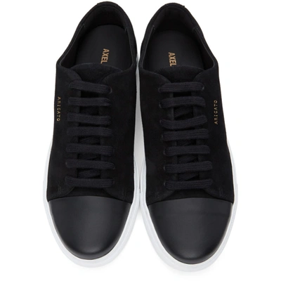 Shop Axel Arigato Black & White Suede Cap-toe Sneakers