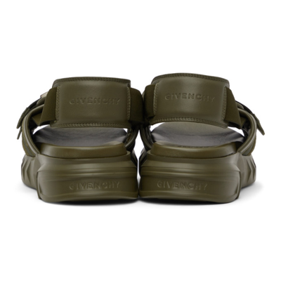 Shop Givenchy Green Marshallow Bridle Sandals In 306-olive Green