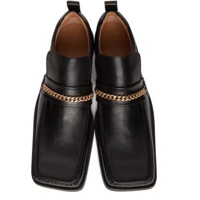 Shop Martine Rose Black Square Toe Boot Loafers