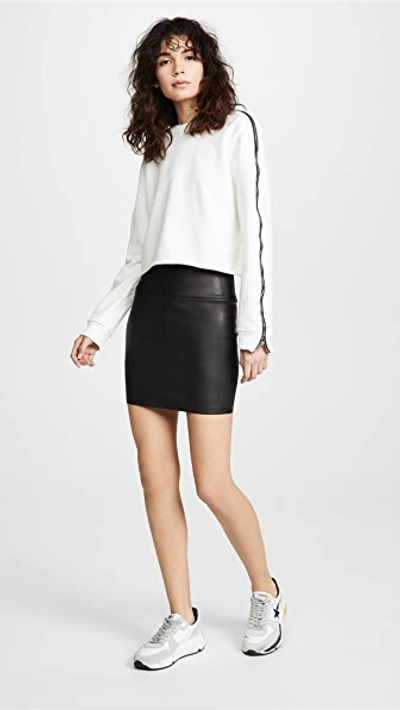 Sprwmn Shirred Wrap Miniskirt In Black