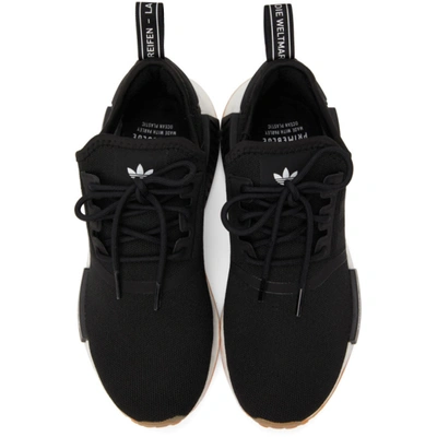 Shop Adidas Originals Black & White Primeblue Nmd_r1 Sneakers In Core Black