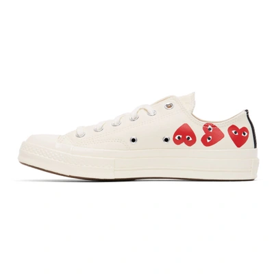 Shop Comme Des Garçons Play Off-white Converse Edition Multiple Hearts Chuck 70 Low Sneakers In 2 Off White