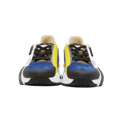 Shop Fendi Blue & Grey Suede 'flow' Sneakers In F1d0p Blue