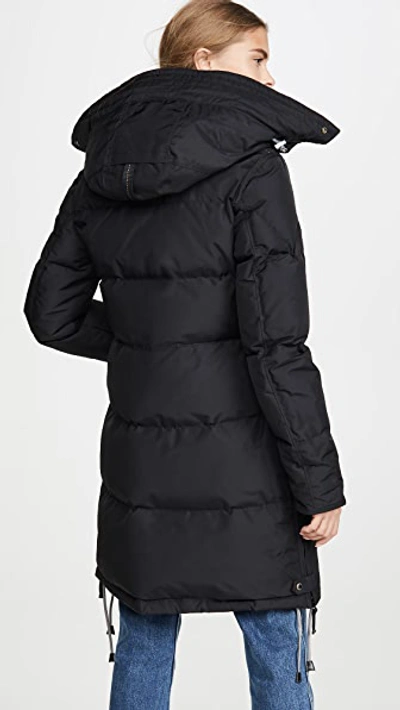 Parajumpers Long Bear Base Black Parka In Black