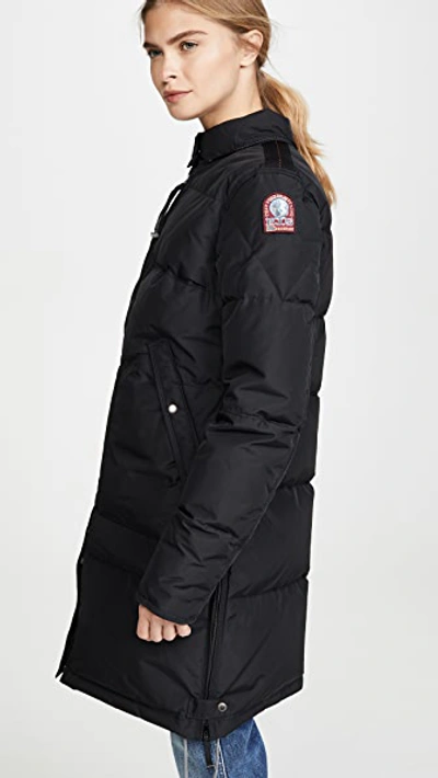 Parajumpers Long Bear Base Black Parka In Black