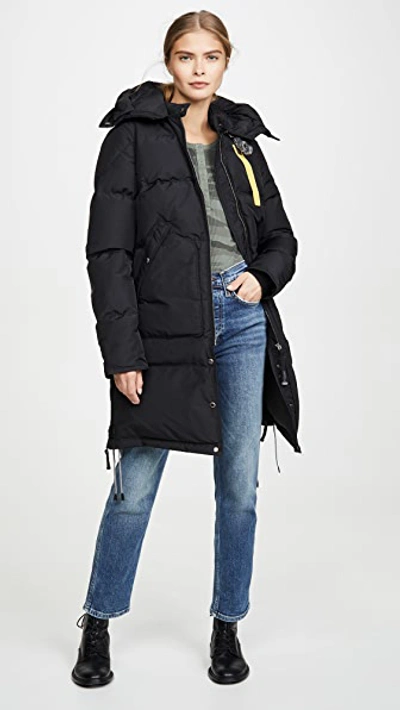 Parajumpers Long Bear Base Black Parka In Black
