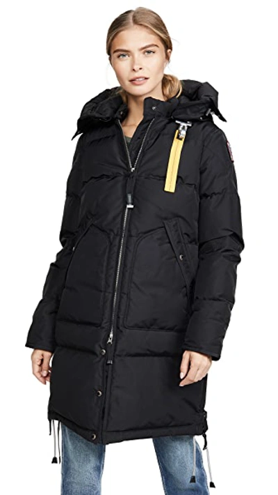 Parajumpers Long Bear Base Black Parka In Black
