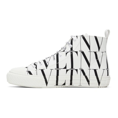 Shop Valentino White 'vltn' High Sneakers In A01bianco-n