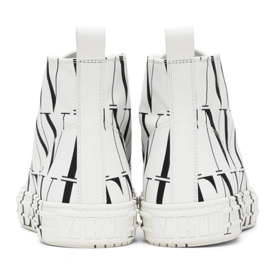 Shop Valentino White 'vltn' High Sneakers In A01bianco-n