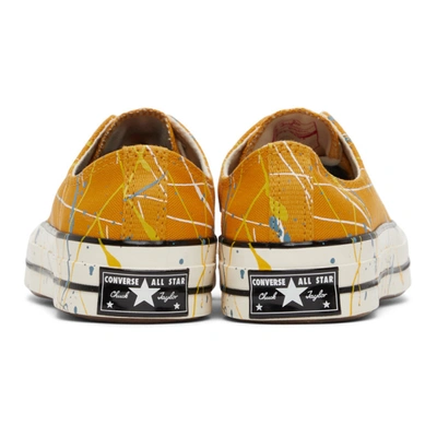 Shop Converse Orange Archive Paint Splatter Chuck 70 Low Sneakers In Sunflower Gold/egret