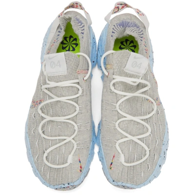 Shop Nike Grey & Blue Space Hippie 04 Sneakers In Wht/clr/dst