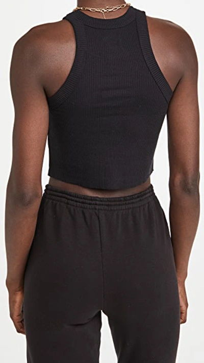 Wsly Rivington Ribbed Cropped Tank In Black
