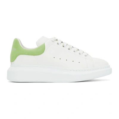 Shop Alexander Mcqueen White & Green Oversized Sneakers In 9427 White/new Acid