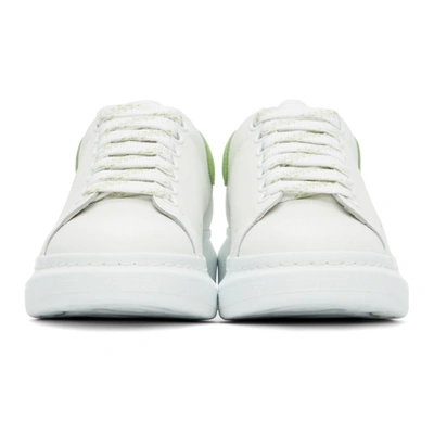 Shop Alexander Mcqueen White & Green Oversized Sneakers In 9427 White/new Acid