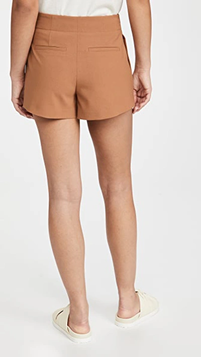 Shop Alice And Olivia Adelina Tag Belt Pleated Shorts In Camel