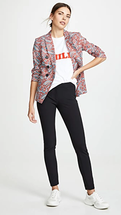 Veronica Beard Hibiscus Scuba Pant In Black