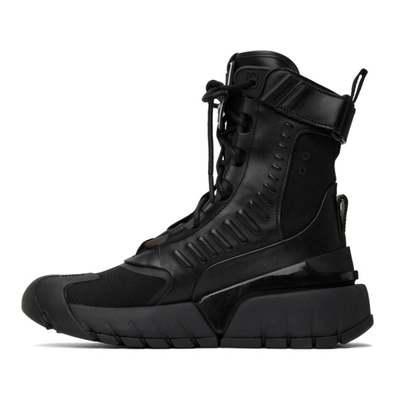 Shop Balmain Black B-army High-top Sneakers In Eab Noir/blanc
