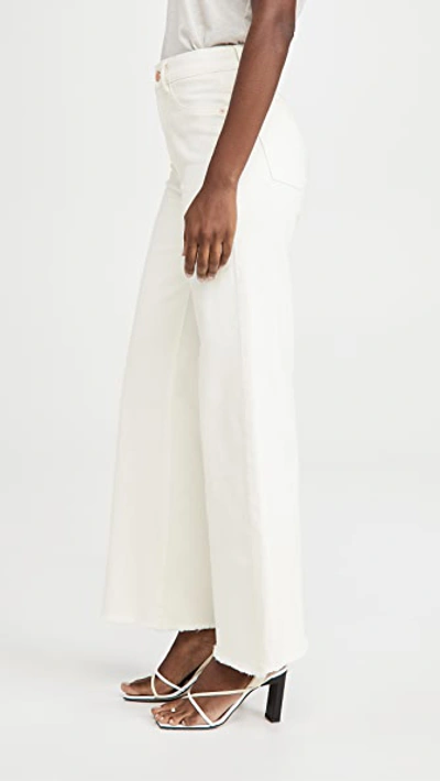 Shop Dl Hepburn Wide Leg High Rise Jeans Eggshell