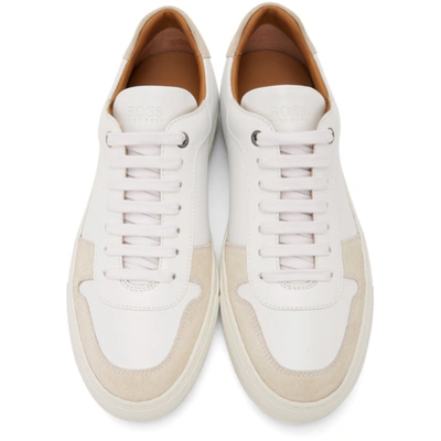 Shop Hugo Boss White Mirage Tennis Sneakers In 100 White