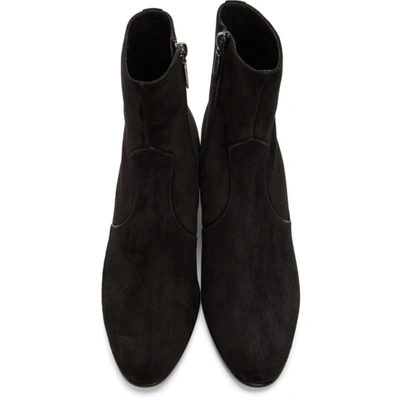 Shop Saint Laurent Black Suede James Boots In 1000 Black