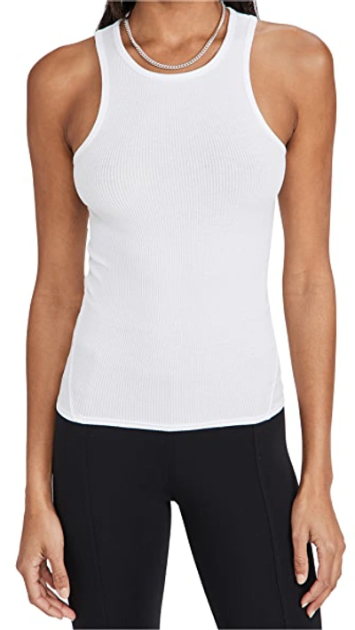 Rag & Bone The Essential Ribbed Stretch-organic Pima Cotton Jersey Tank In White