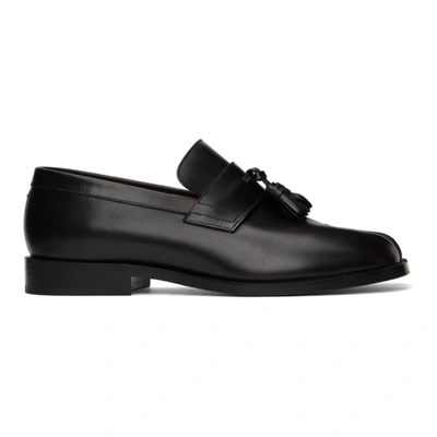 Shop Maison Margiela Black Tabi Tassel Loafers In H8396 Black