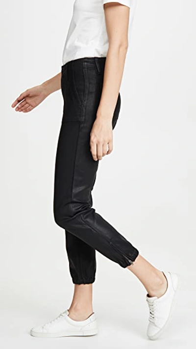 Shop Paige Mayslie Joggers Black Fog Luxe Coated