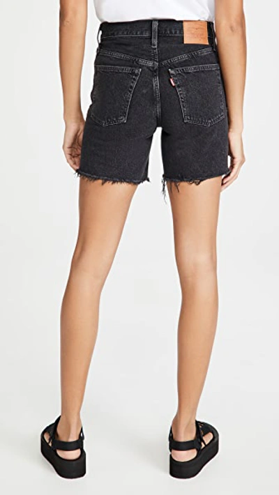 Levi's 501 Mid Thigh Shorts In Lunar Black