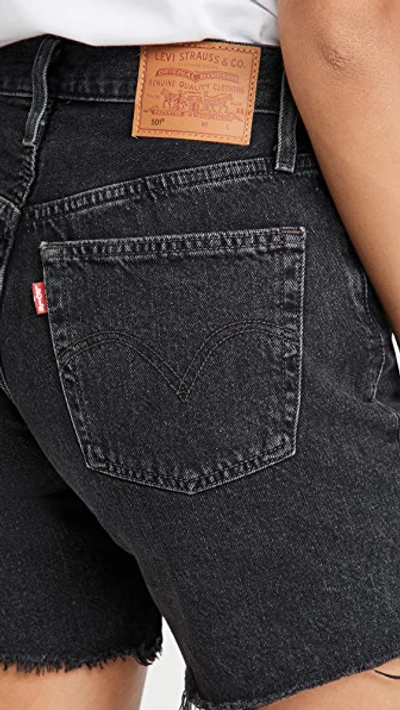 Levi's 501 Mid Thigh Shorts In Lunar Black