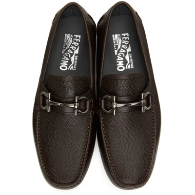 Shop Ferragamo Brown Parigi Driver Loafers In 272 Chocolat