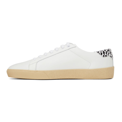 Shop Saint Laurent White Zebra Court Classic Sl/06 Sneakers In 9381 Optic White/zeb