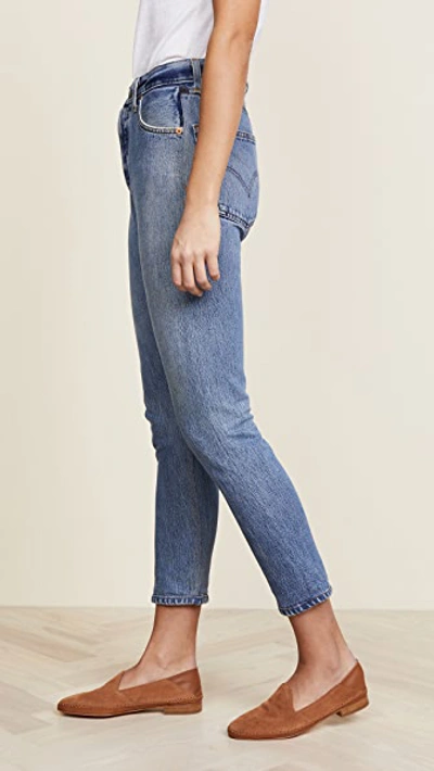 Shop Re/done X Levi's High Rise Ankle Crop Jeans In Indigo