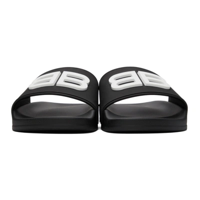 Shop Balenciaga Black Bb Pool Slides In 1090 Black